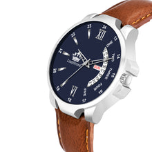 Load image into Gallery viewer, LIMESTONE  LS2971 New Day and Date Functioning Tan Strap Blue Dial Quartz Analog Watch - For Men
