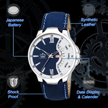 Load image into Gallery viewer, LIMESTONE  LS2821 Bleed Blue Day and Date Functioning Strap Adult Quartz Analog Watch - For Men
